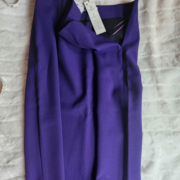 Zara midi skirt back slit purple sz L NWT - Picture 3 of 13